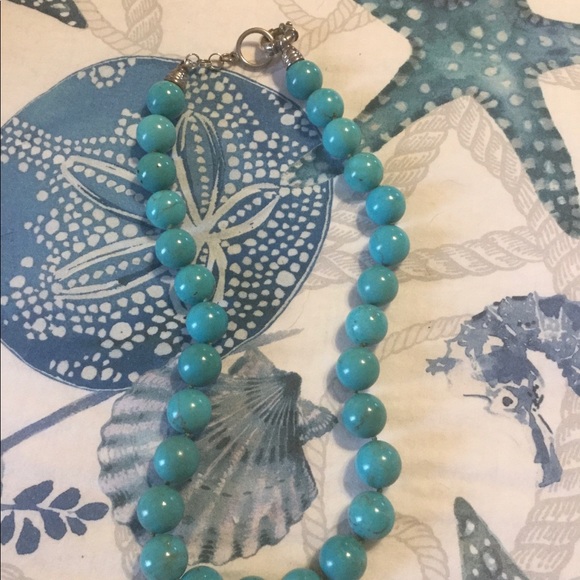 Turquoise and silver necklace - Picture 1 of 2